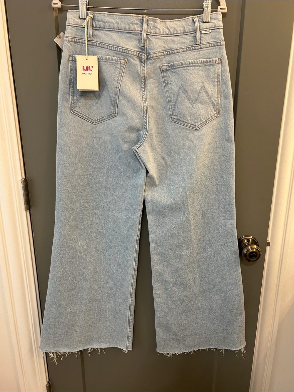 MOTHER Lil Hustler Roller Skimp Fray Bring The Cooler Wide Leg Frayed Hem Jeans - Picture 5 of 5